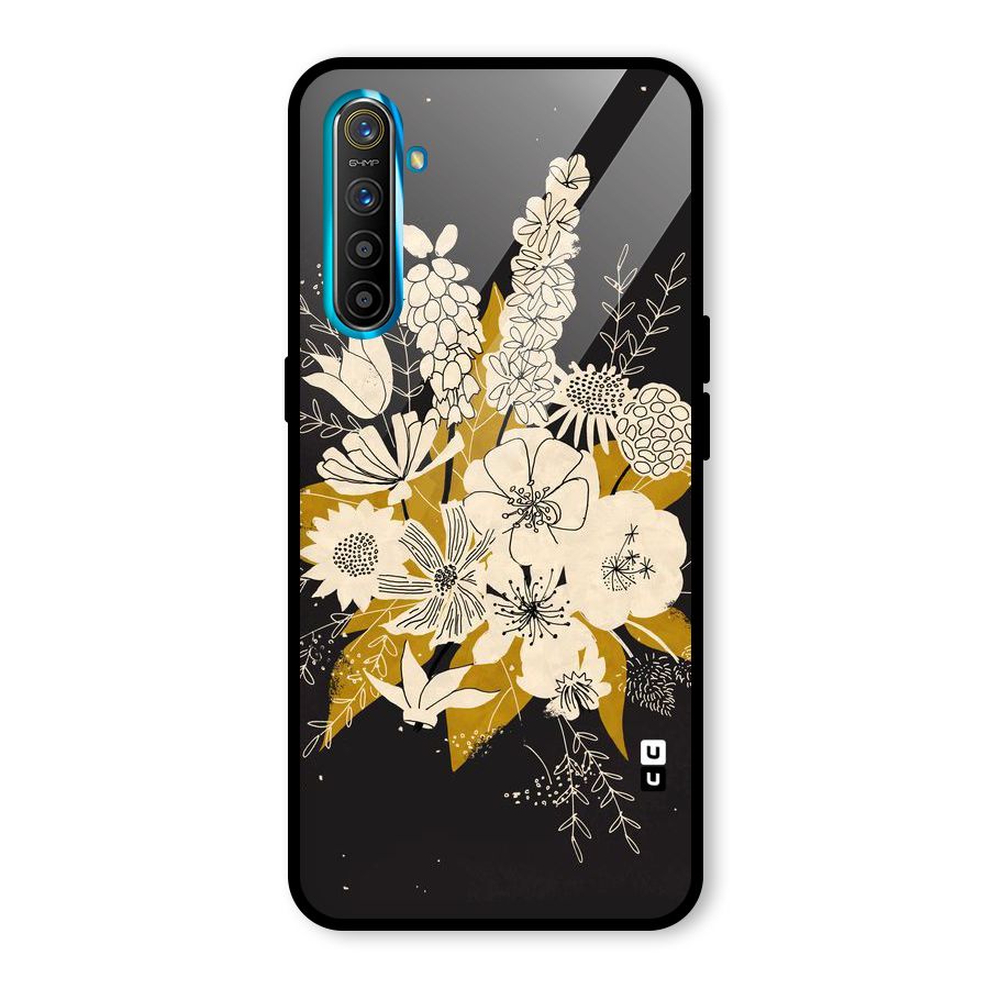 Flower Drawing Glass Back Case for Realme X2