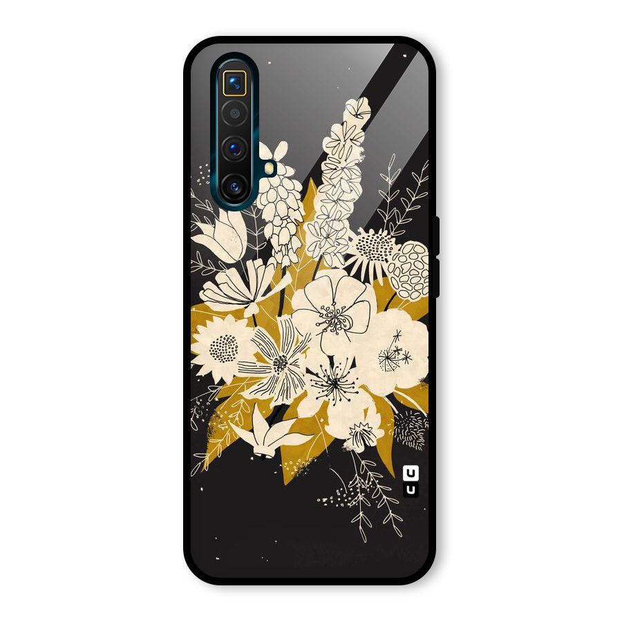 Flower Drawing Glass Back Case for Realme X3 SuperZoom