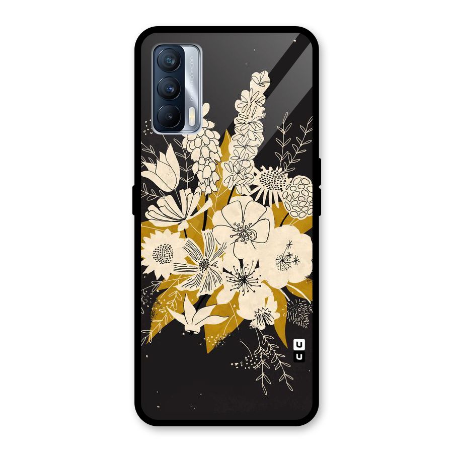 Flower Drawing Glass Back Case for Realme X7