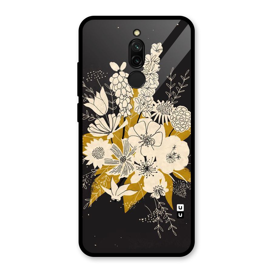 Flower Drawing Glass Back Case for Redmi 8