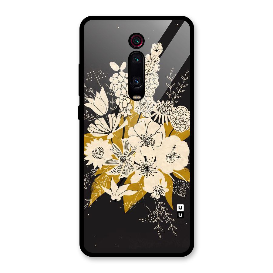 Flower Drawing Glass Back Case for Redmi K20 Pro