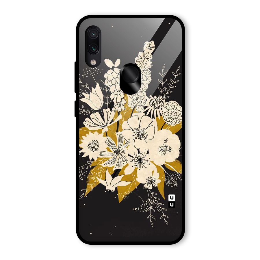 Flower Drawing Glass Back Case for Redmi Note 7 Pro