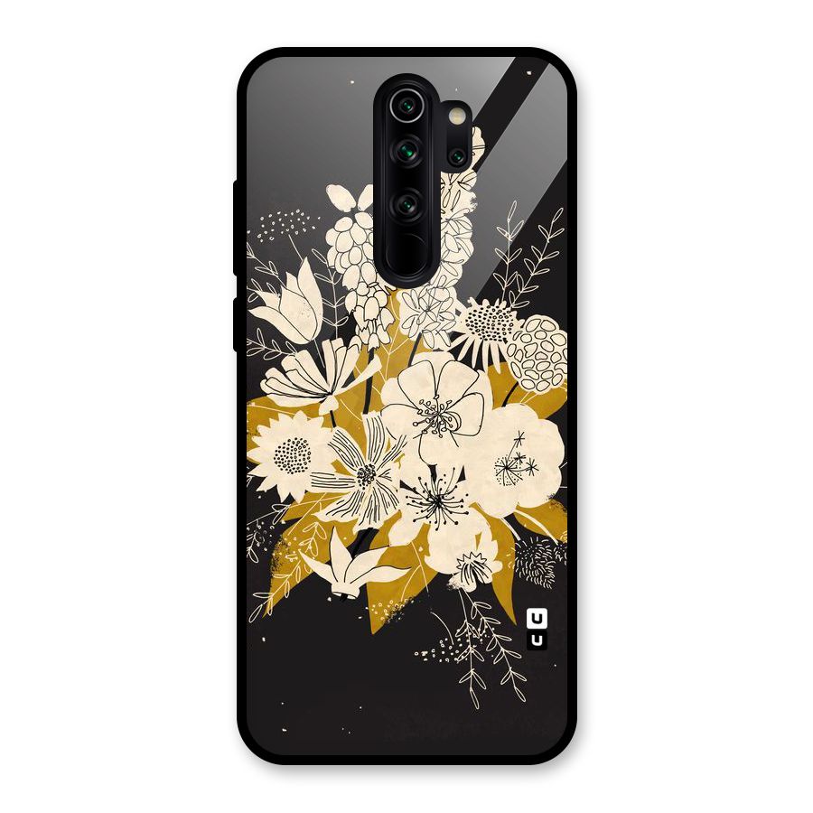 Flower Drawing Glass Back Case for Redmi Note 8 Pro