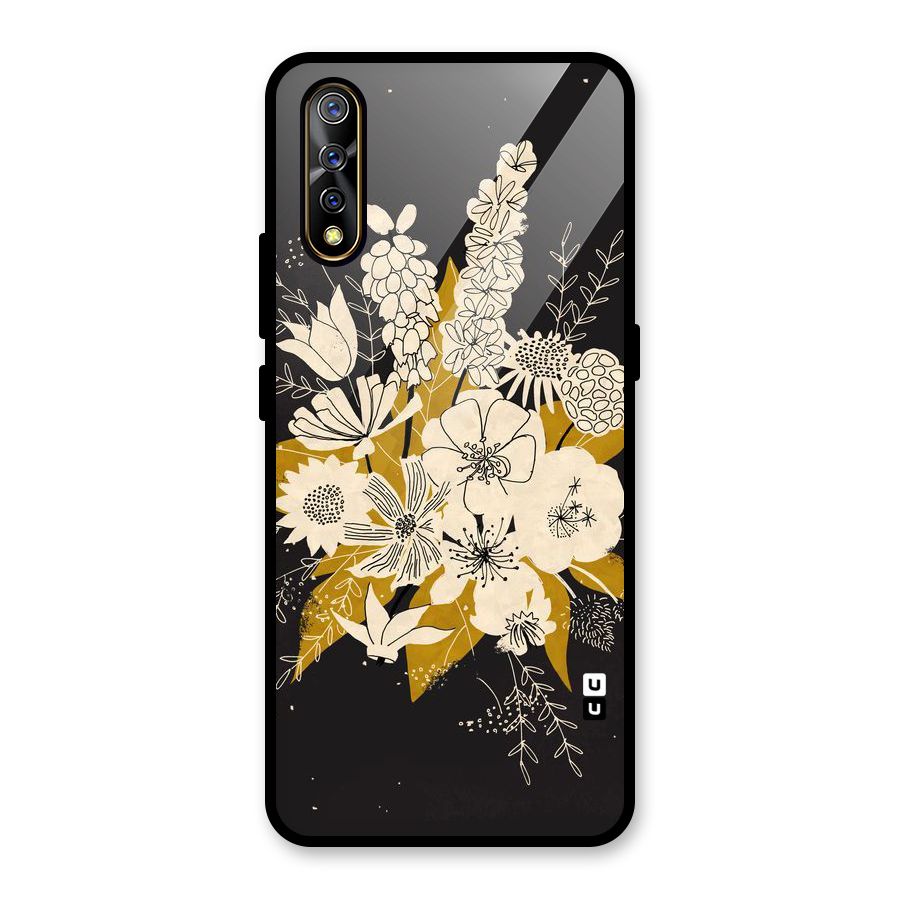 Flower Drawing Glass Back Case for Vivo S1
