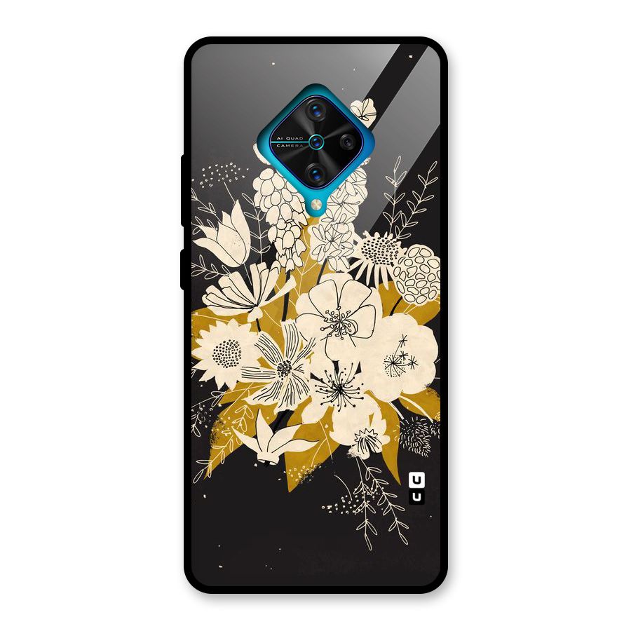 Flower Drawing Glass Back Case for Vivo S1 Pro