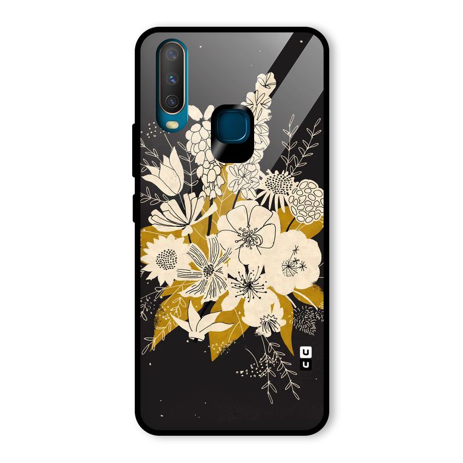 Flower Drawing Glass Back Case for Vivo U10