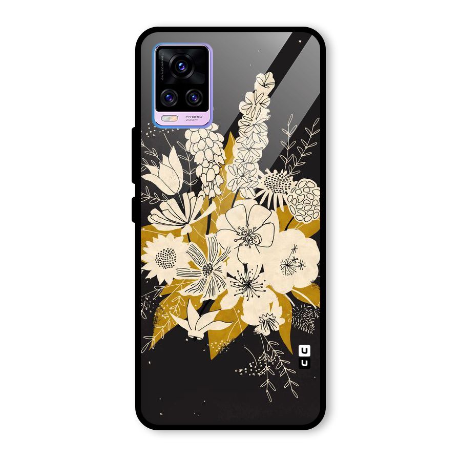 Flower Drawing Glass Back Case for Vivo V20 Pro
