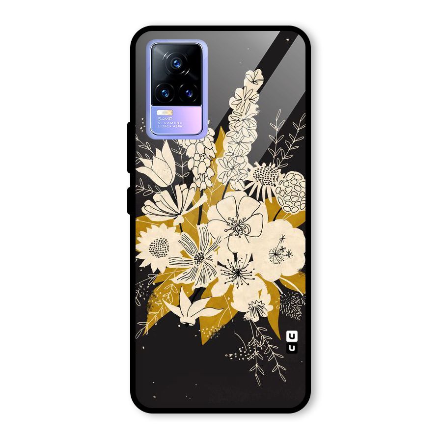 Flower Drawing Glass Back Case for Vivo Y73