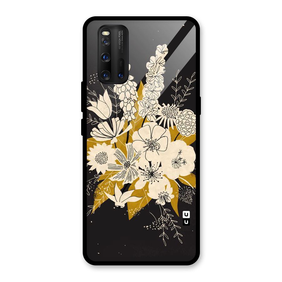 Flower Drawing Glass Back Case for Vivo iQOO 3