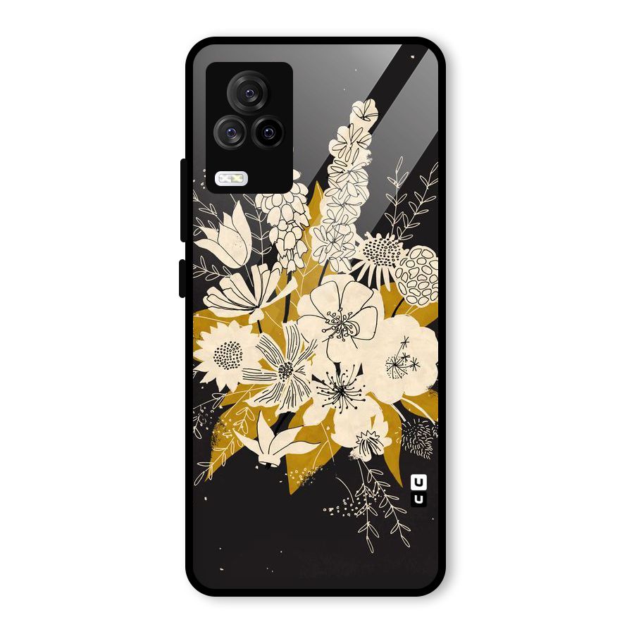 Flower Drawing Glass Back Case for Vivo iQOO 7 Legend 5G