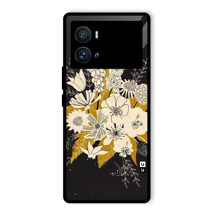 Flower Drawing Glass Back Case for Vivo iQOO 9 Pro