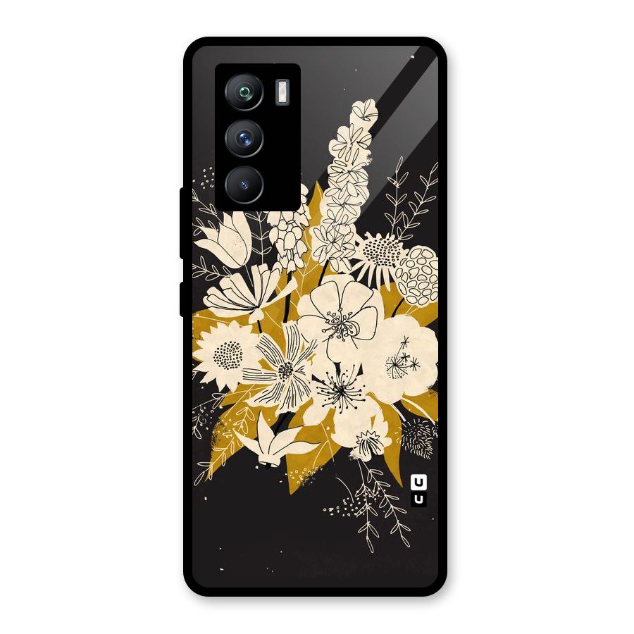Flower Drawing Glass Back Case for Vivo iQOO 9 SE