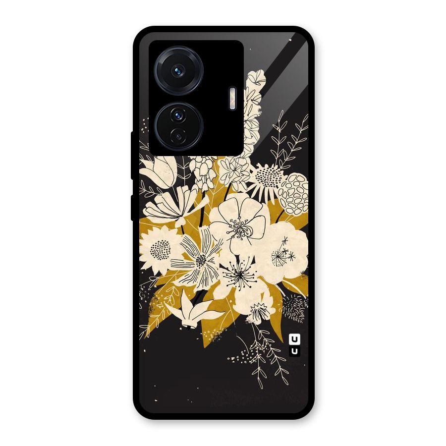 Flower Drawing Glass Back Case for Vivo iQOO Z6 Pro