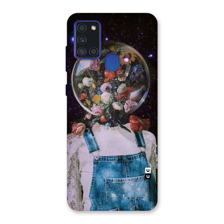 Flower Face Back Case for Galaxy A21s