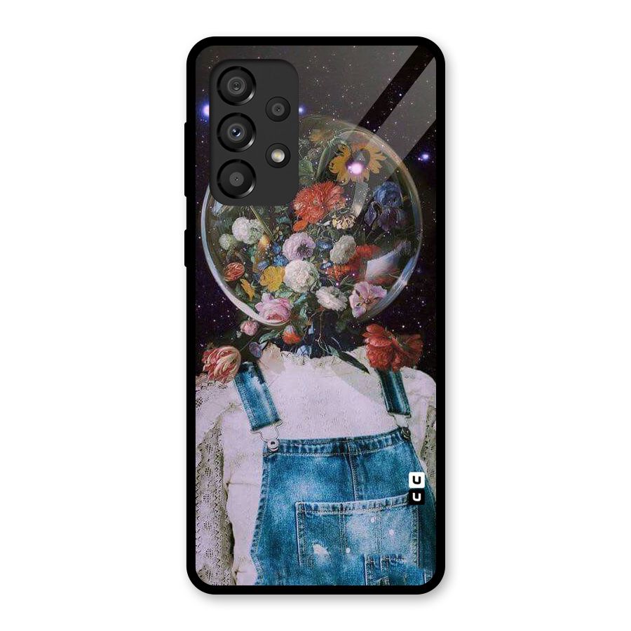 Flower Face Glass Back Case for Galaxy A33 5G