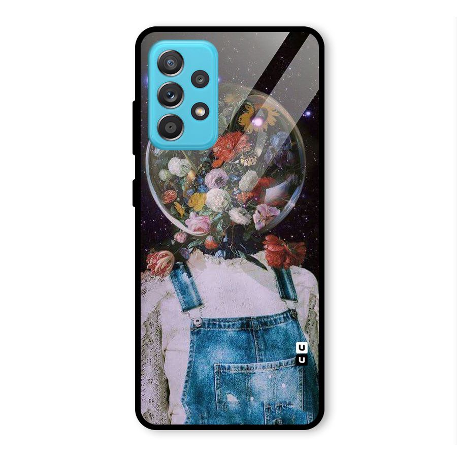 Flower Face Glass Back Case for Galaxy A52s 5G