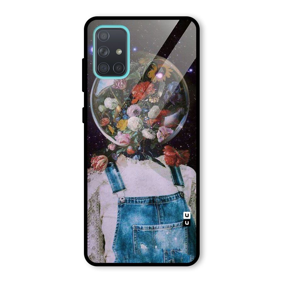 Flower Face Glass Back Case for Galaxy A71