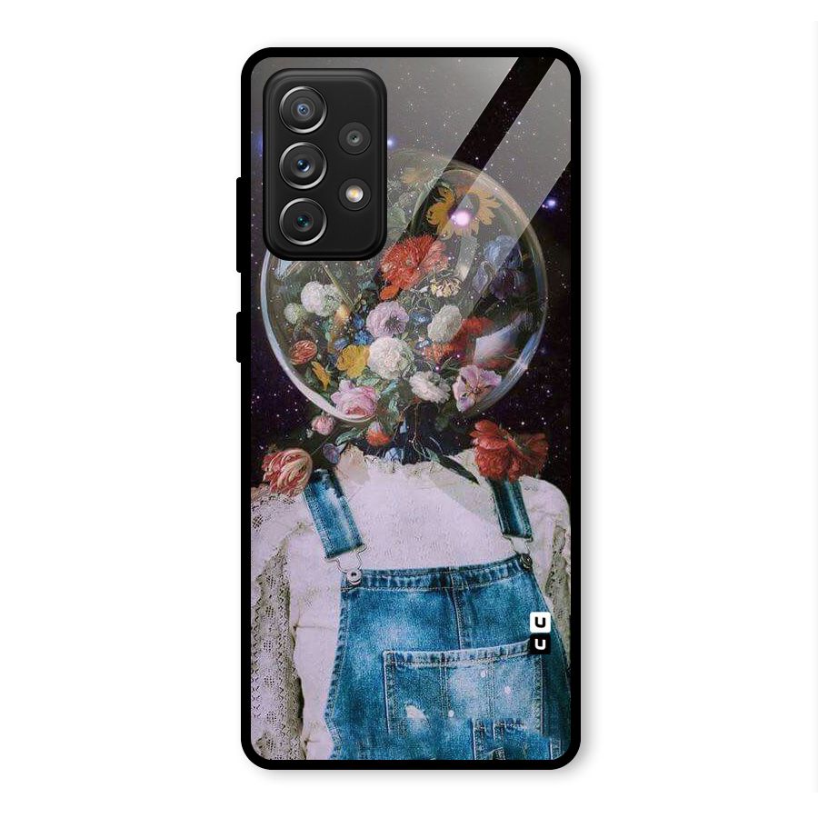 Flower Face Glass Back Case for Galaxy A72