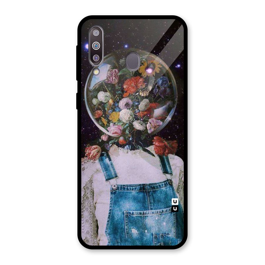Flower Face Glass Back Case for Galaxy M30
