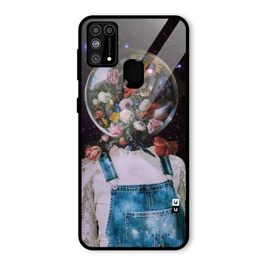 Flower Face Glass Back Case for Galaxy M31