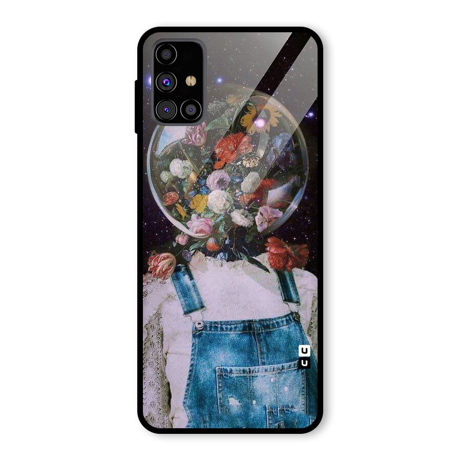 Flower Face Glass Back Case for Galaxy M31s