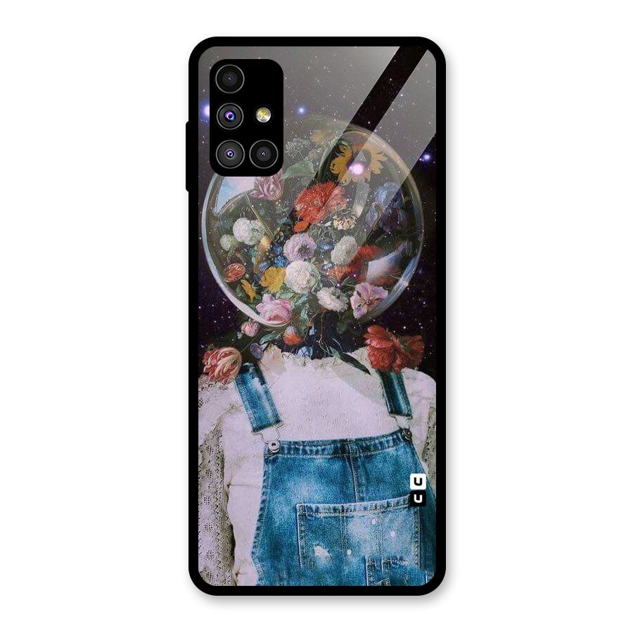 Flower Face Glass Back Case for Galaxy M51