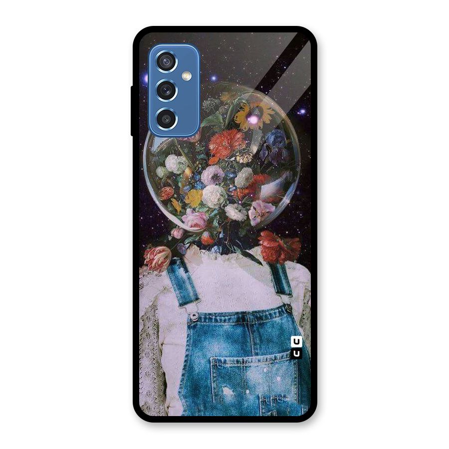 Flower Face Glass Back Case for Galaxy M52 5G
