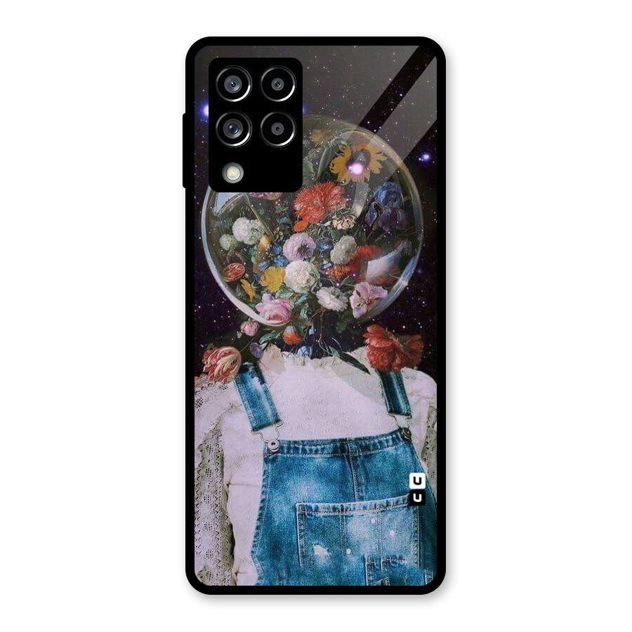 Flower Face Glass Back Case for Galaxy M53 5G