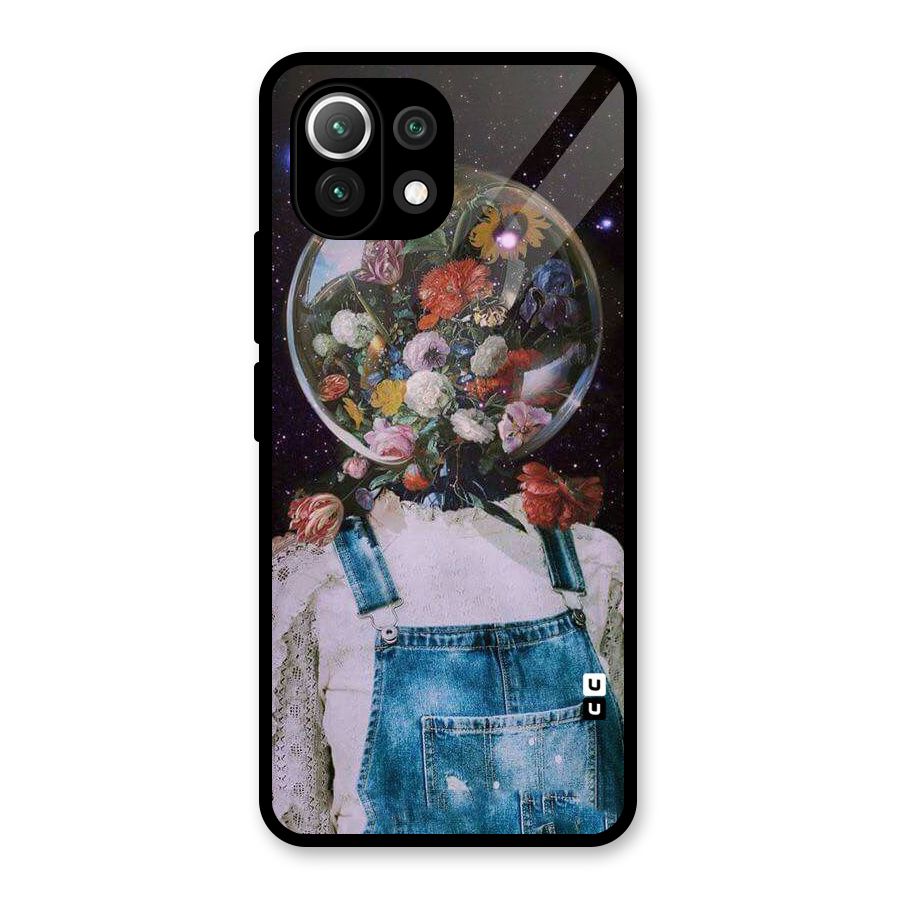 Flower Face Glass Back Case for Mi 11 Lite NE 5G