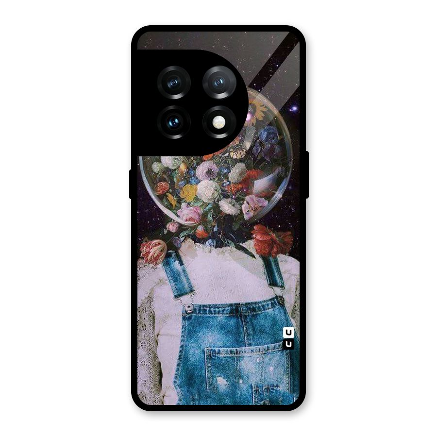 Flower Face Glass Back Case for OnePlus 11