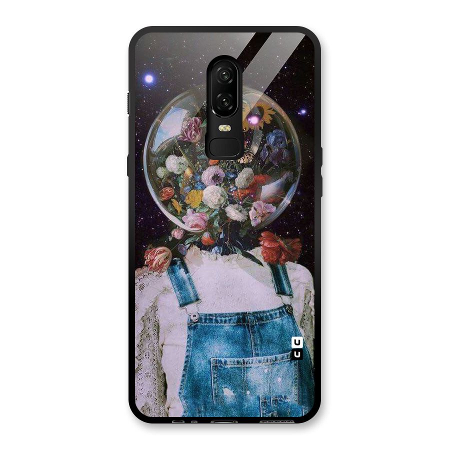 Flower Face Glass Back Case for OnePlus 6