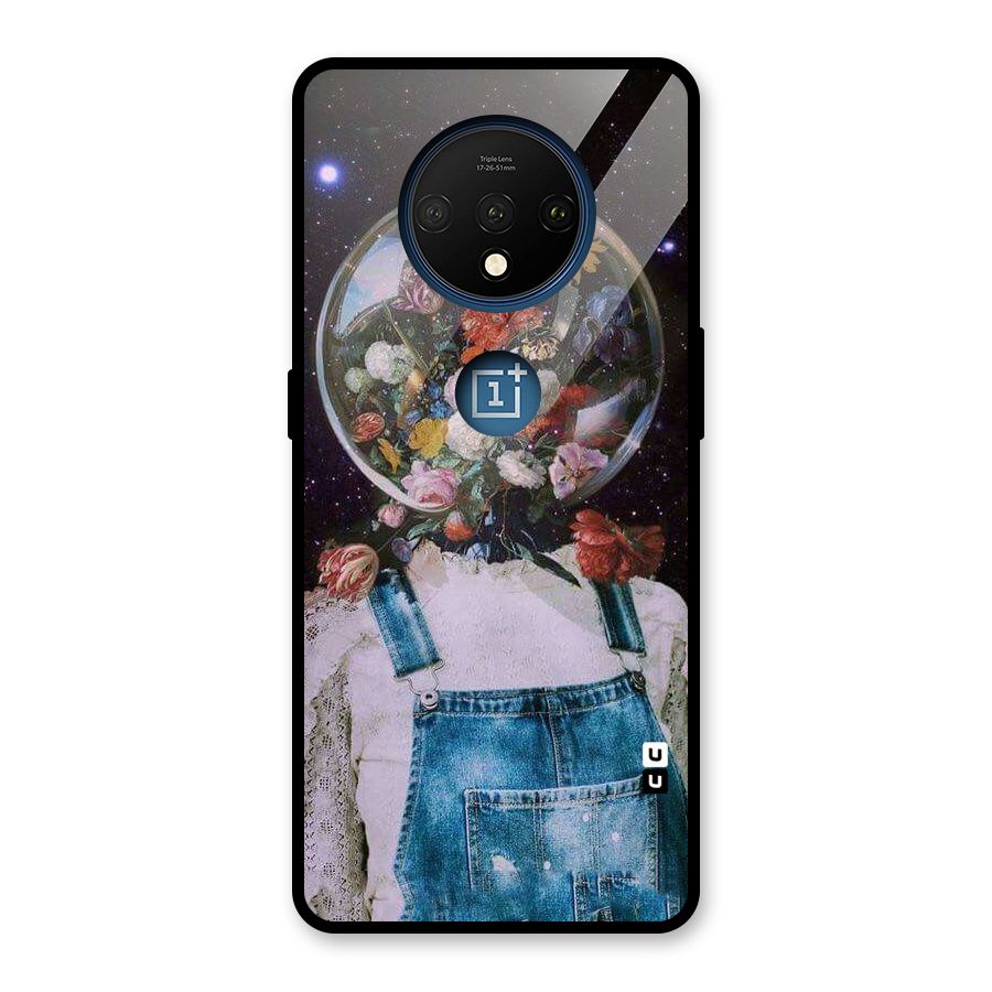 Flower Face Glass Back Case for OnePlus 7T