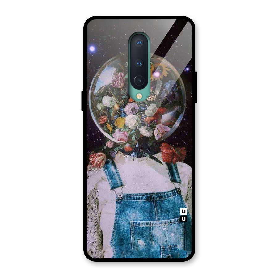 Flower Face Glass Back Case for OnePlus 8