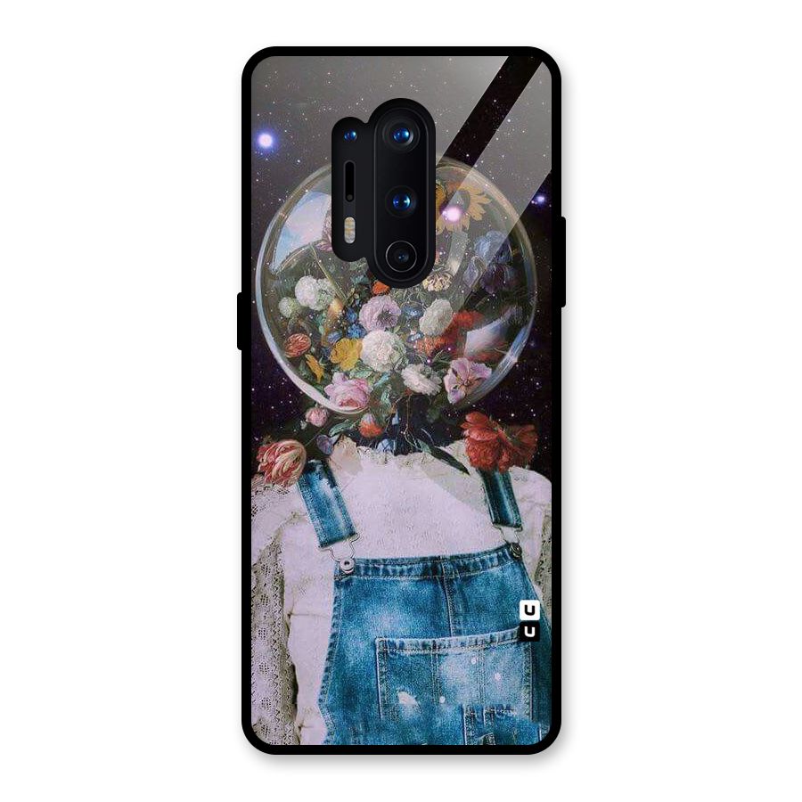 Flower Face Glass Back Case for OnePlus 8 Pro