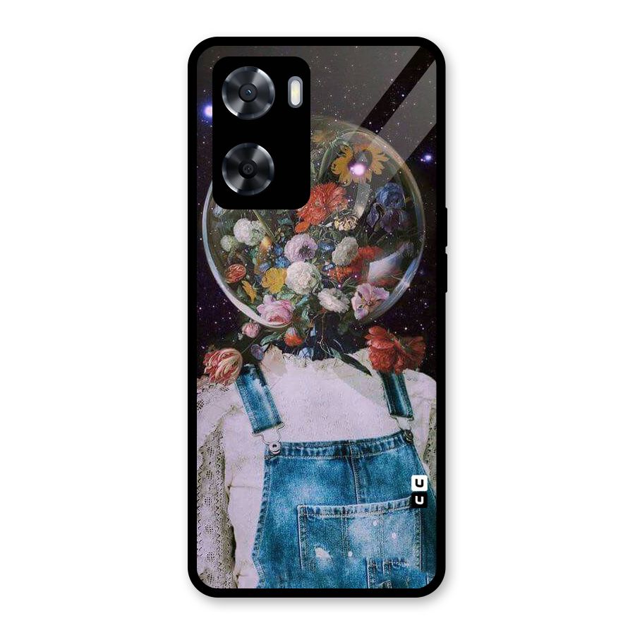 Flower Face Glass Back Case for Oppo A57 2022