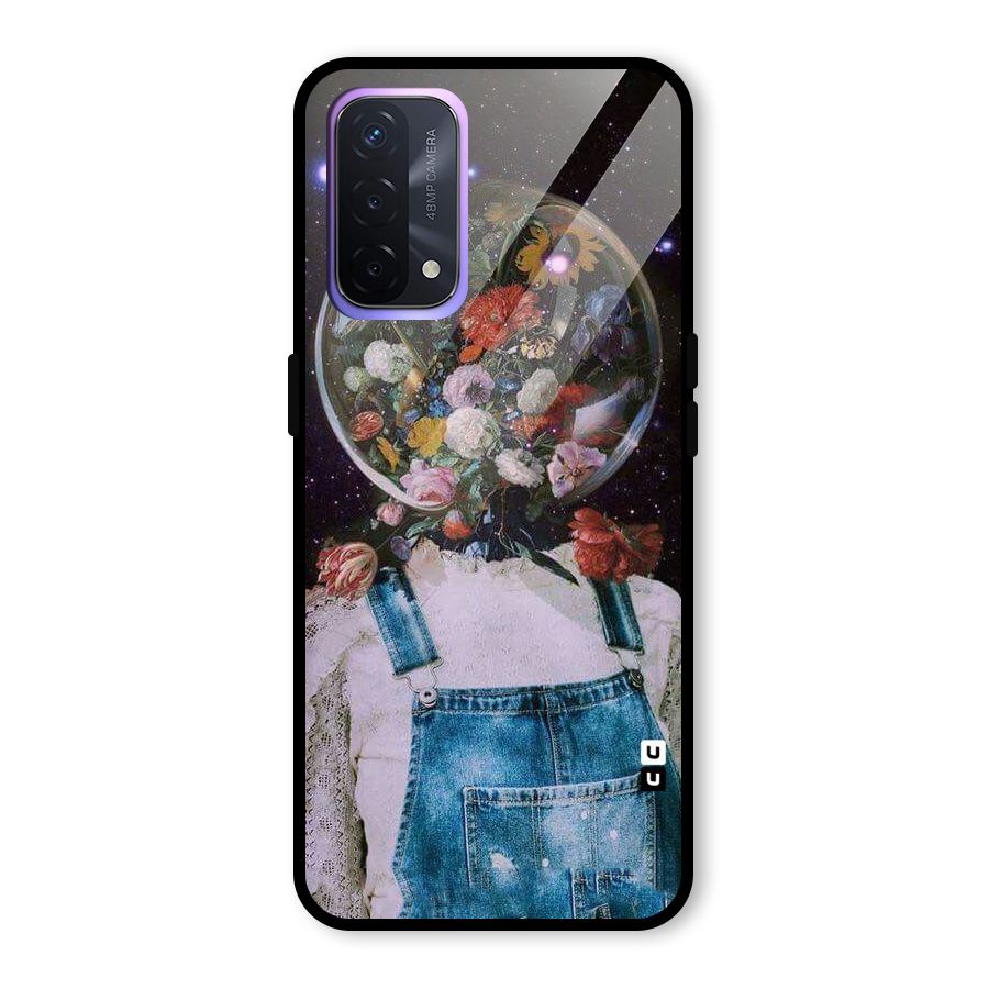 Flower Face Glass Back Case for Oppo A74 5G
