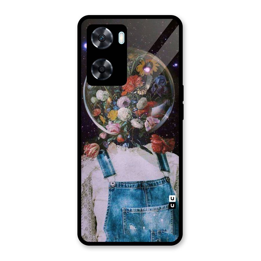 Flower Face Glass Back Case for Oppo A77