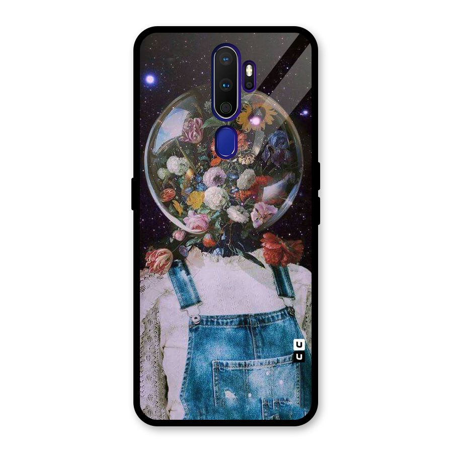 Flower Face Glass Back Case for Oppo A9 (2020)