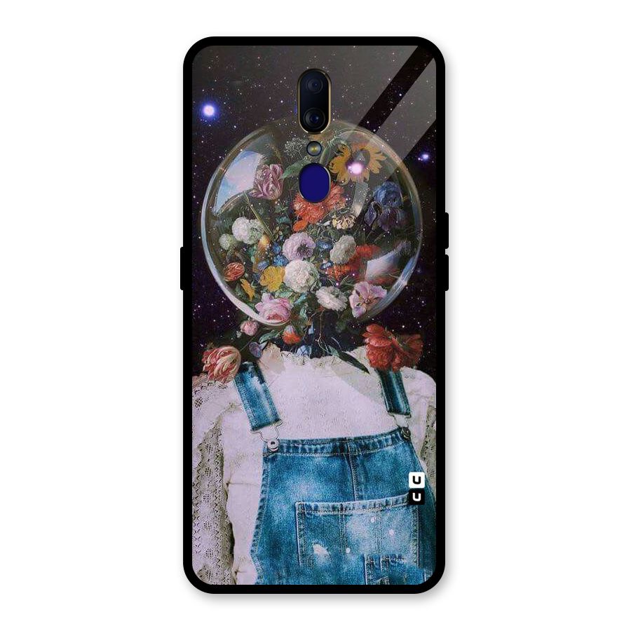 Flower Face Glass Back Case for Oppo F11