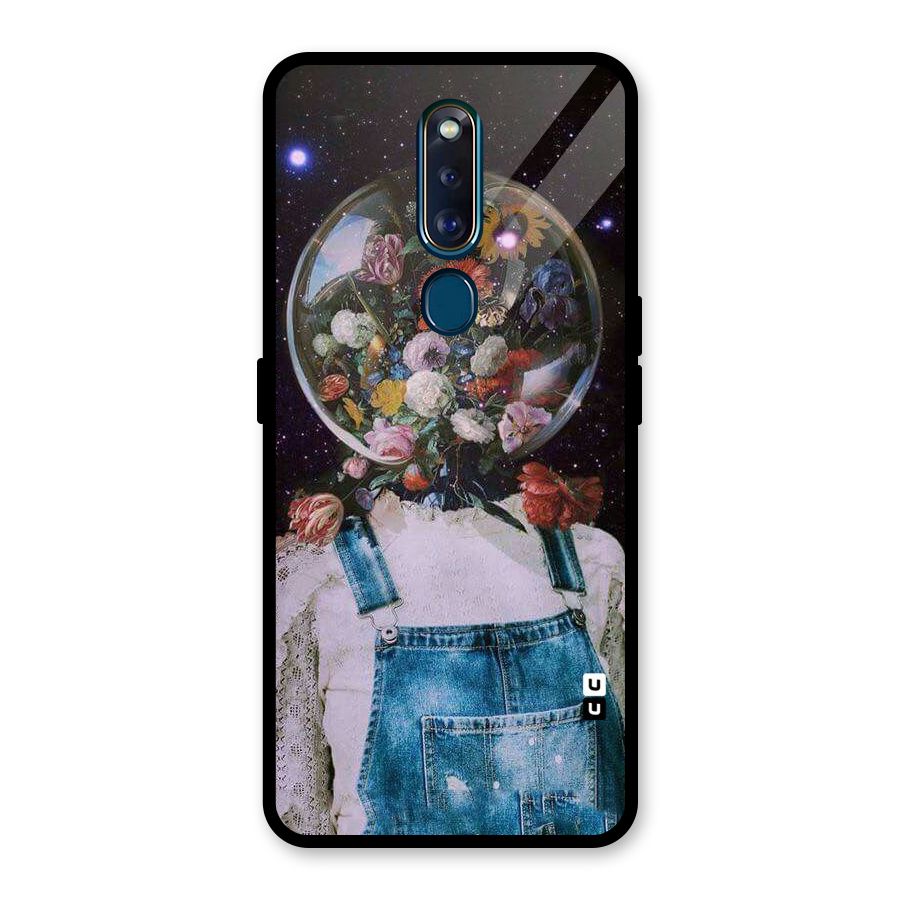 Flower Face Glass Back Case for Oppo F11 Pro