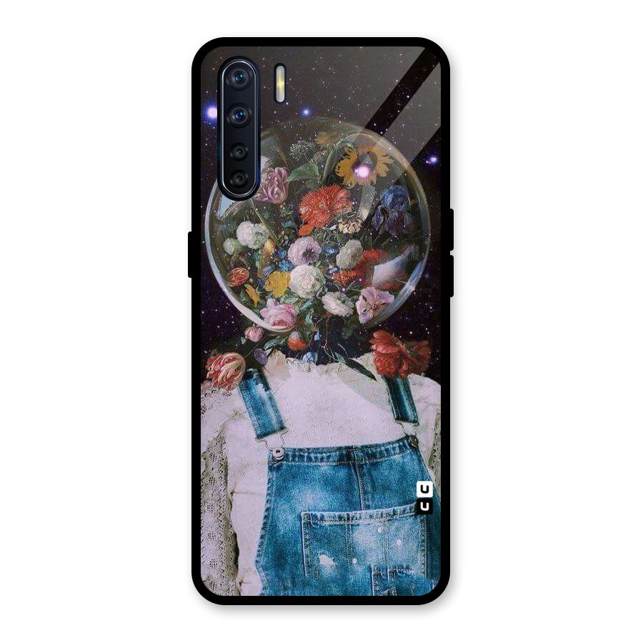 Flower Face Glass Back Case for Oppo F15