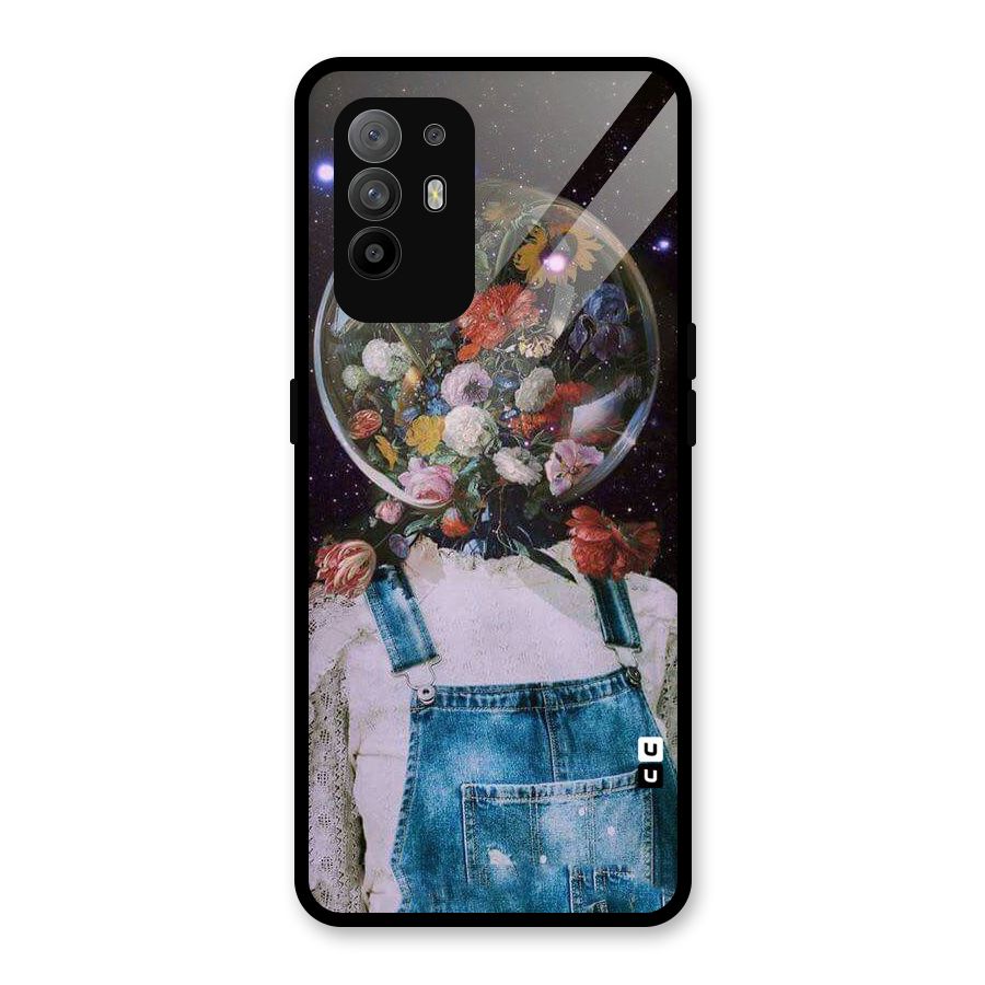 Flower Face Glass Back Case for Oppo F19 Pro Plus 5G