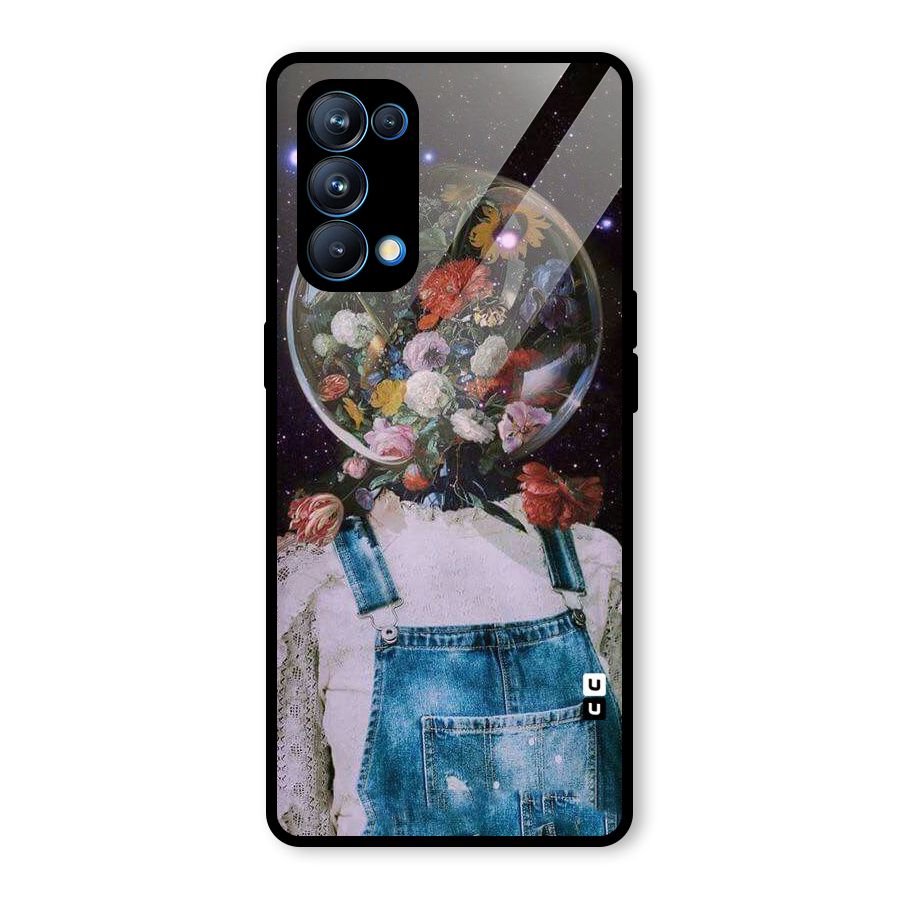 Flower Face Glass Back Case for Oppo Reno5 Pro 5G