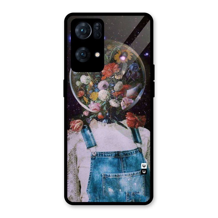 Flower Face Glass Back Case for Oppo Reno7 Pro 5G