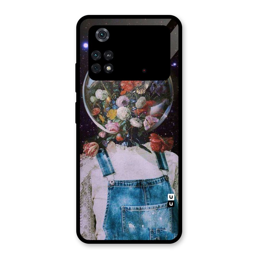 Flower Face Glass Back Case for Poco M4 Pro 4G
