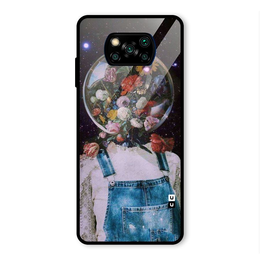 Flower Face Glass Back Case for Poco X3 Pro