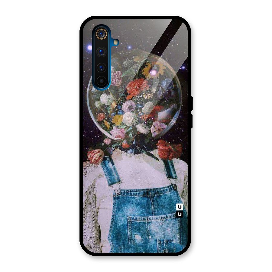 Flower Face Glass Back Case for Realme 6 Pro
