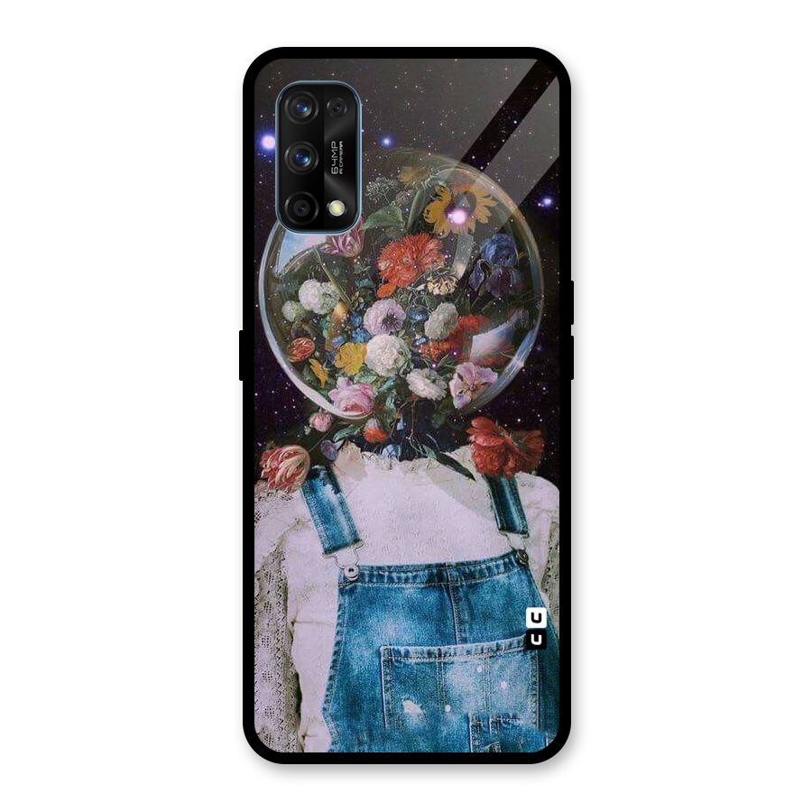Flower Face Glass Back Case for Realme 7 Pro