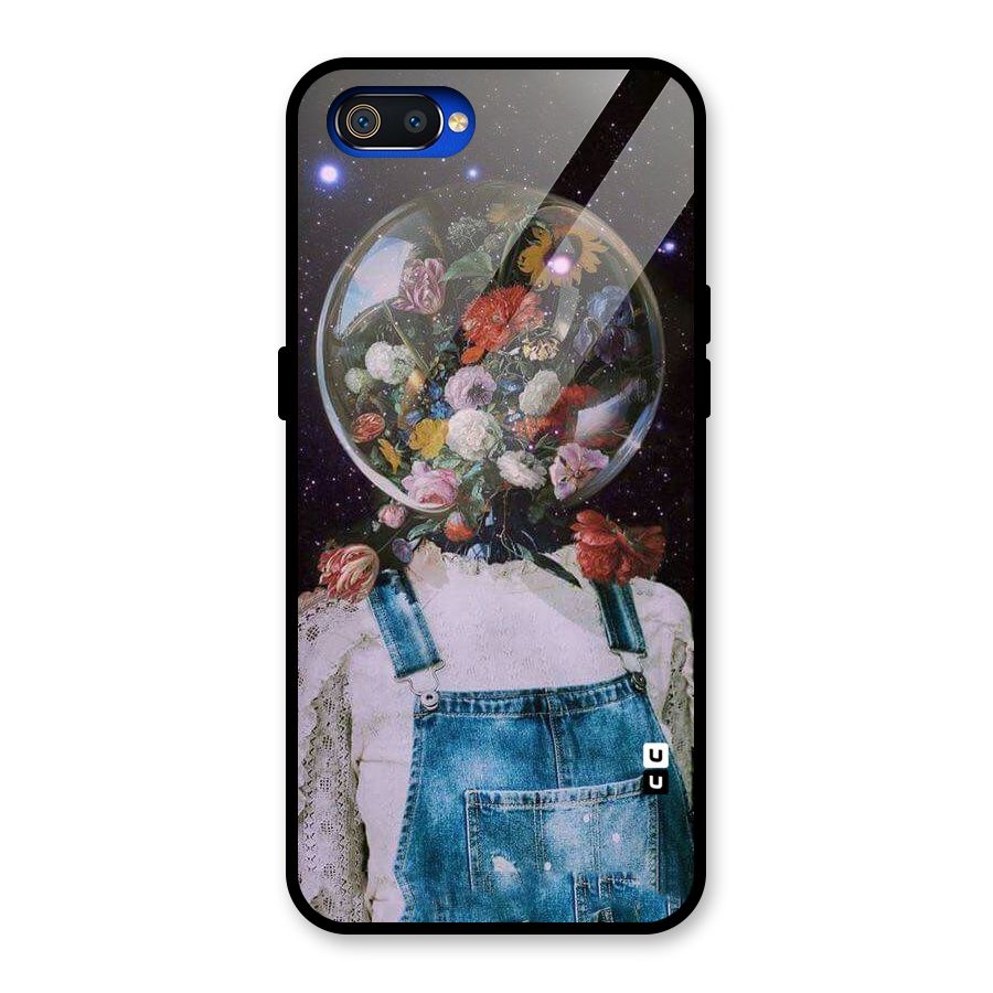 Flower Face Glass Back Case for Realme C2
