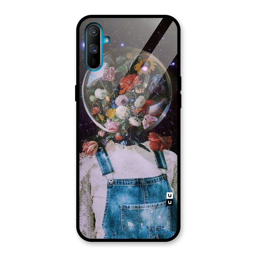 Flower Face Glass Back Case for Realme C3
